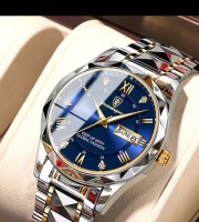 POEDAGAR 615 Brand Fashion Mens Watch Luxury Top Business Stainless Steel Water Resistant Wristwatches Male Sport Luminous Date Man Clock