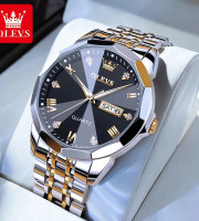 2023 New Luxury OLEVS Watch for Men Stainless Steel Water Resistant Watches - TOTON AR DIAL Black