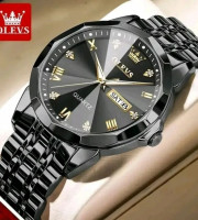 2023 New Luxury OLEVS Watch for Men Stainless Steel Water Resistant Watches - TOTON AR Full Black